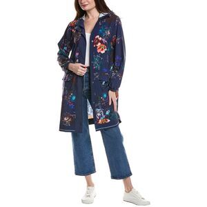 Johnny Was Womens Bee Active Trench Coat, Blue